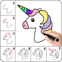how to draw a kawaii unicorn