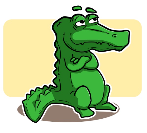 draw standing cartoon crocodile