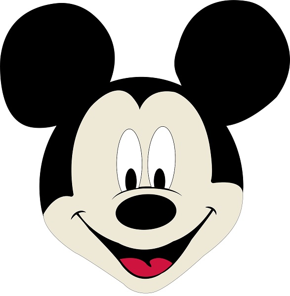 drawing of mickey mouse face and head