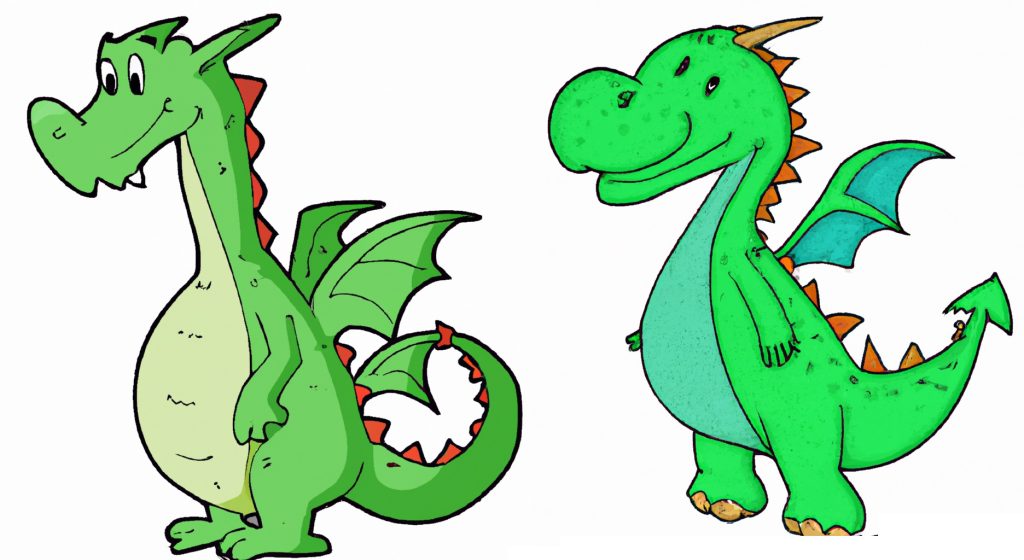 green cartoon dragon drawing