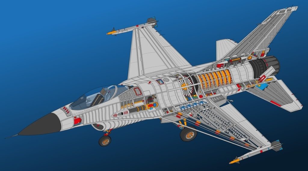 realistic detailed fighter jet drawing