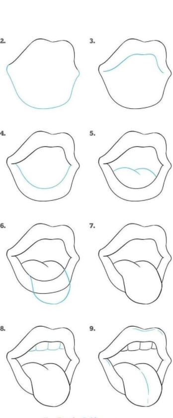 How to Draw a Cartoon Mouth With Its Tongue Out