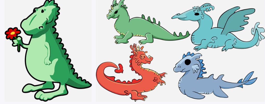 cartoon dragon drawings