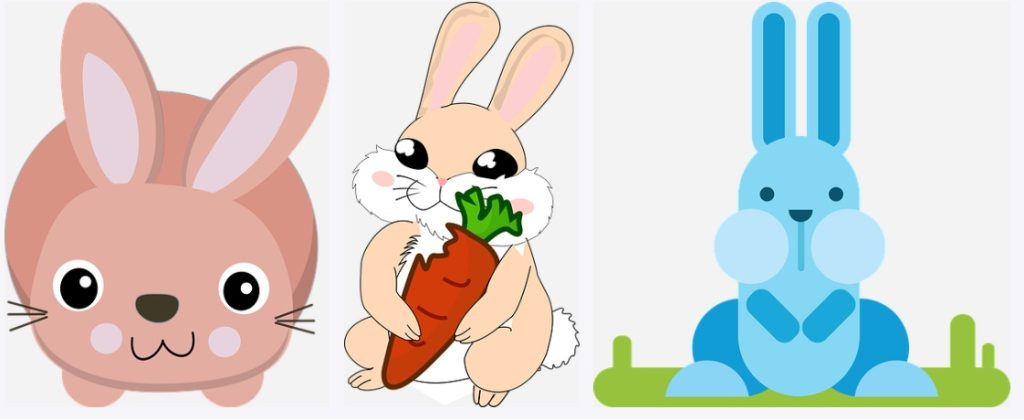 cartoon rabbit drawings