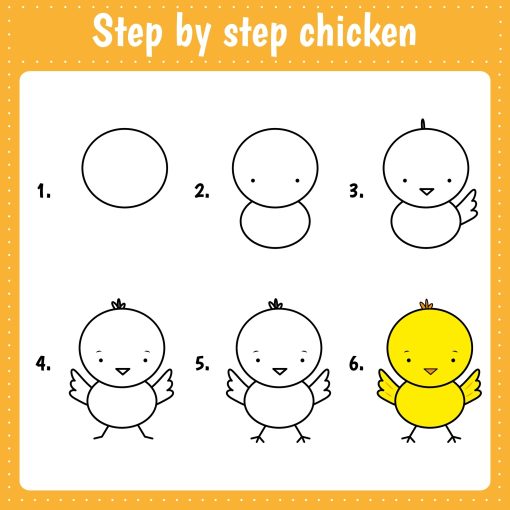 how to draw a baby chick step by step