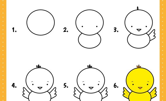 how to draw a baby chick step by step