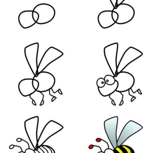 how to draw a cartoon bee