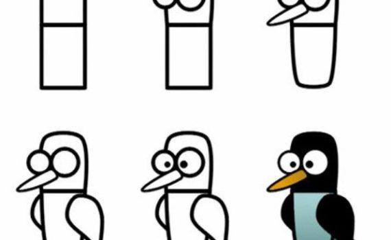 how to draw a cartoon bird