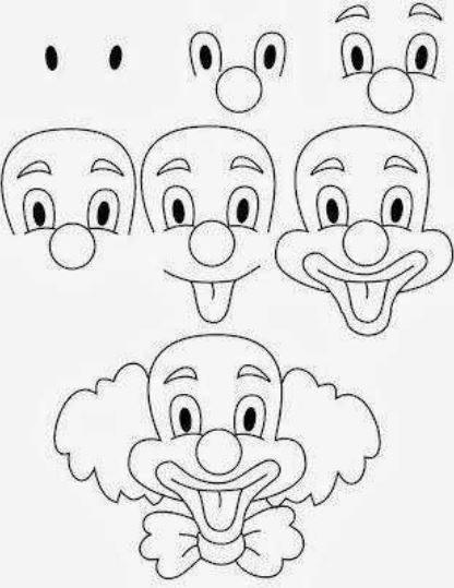 how to draw a clown head
