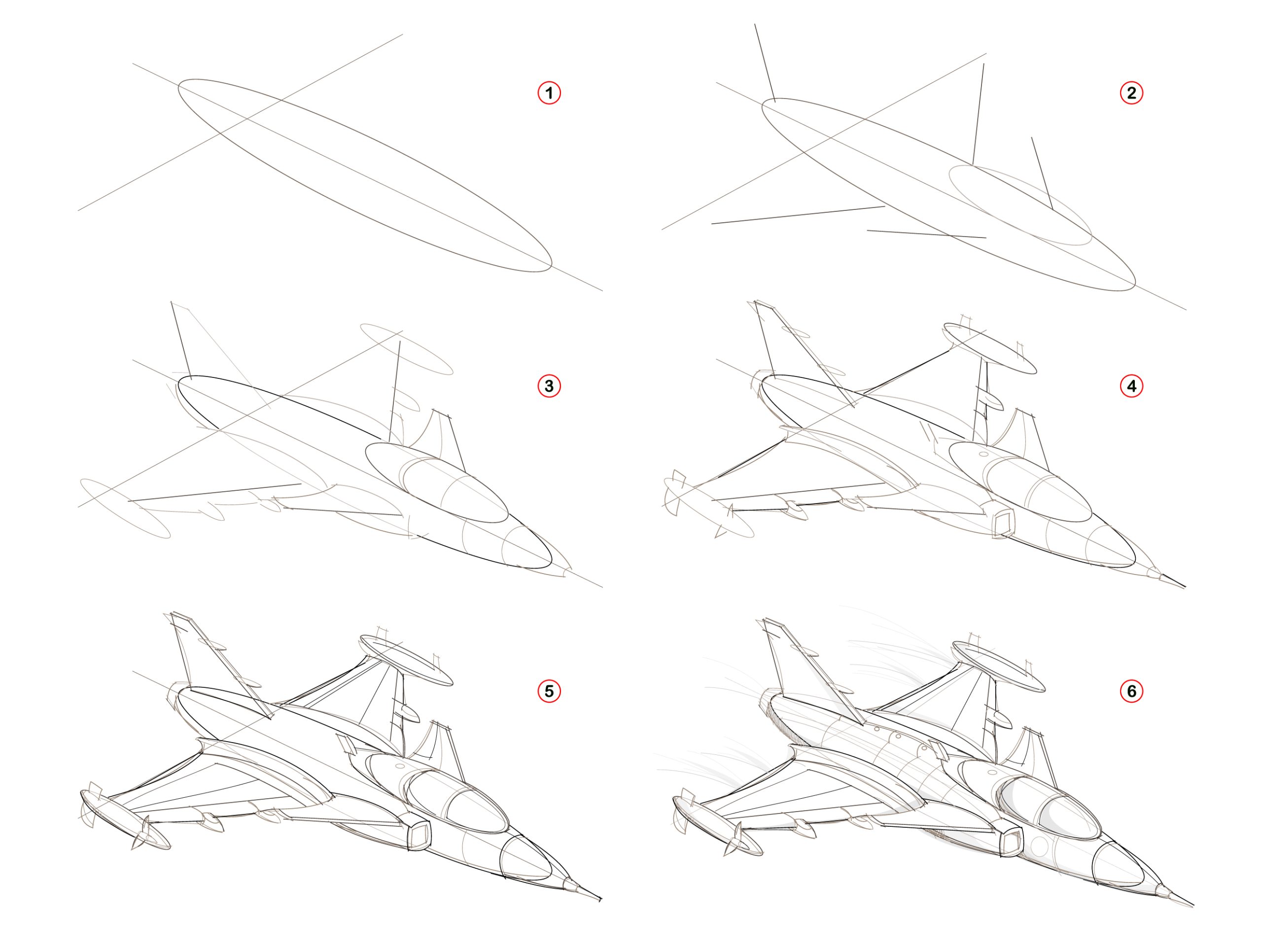 how to draw a fighter jet