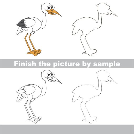 how to draw a heron step by step