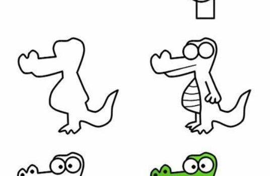 how to draw a standing crocodile