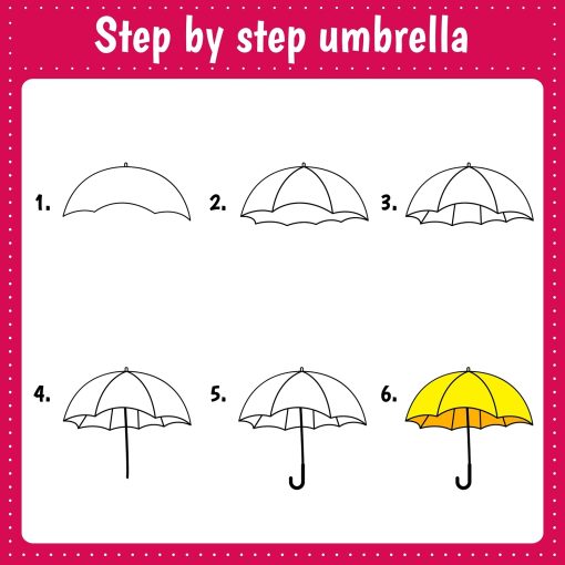 how to draw an umbrella easy