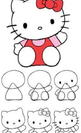 how to draw hello kitty
