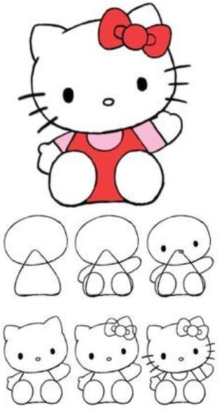 how to draw hello kitty