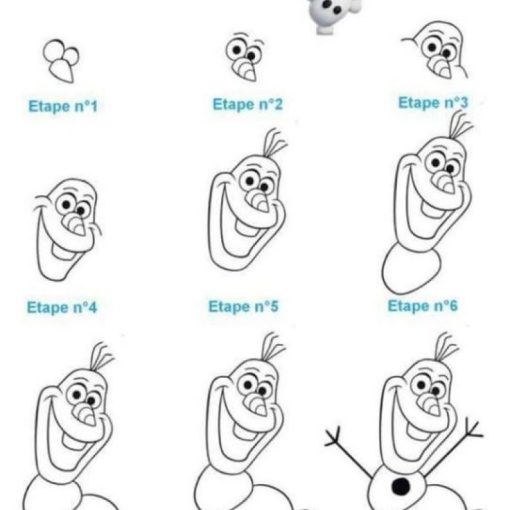 how to draw olaf from frozen step by step