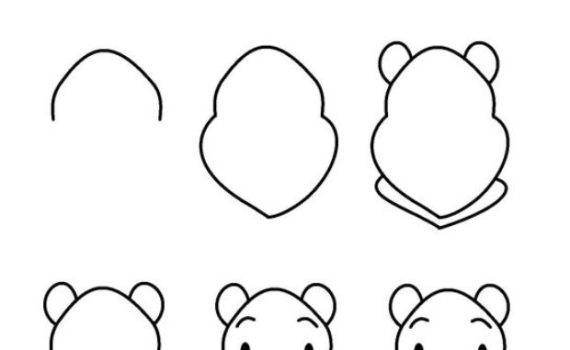 how to draw winnie the poohs face