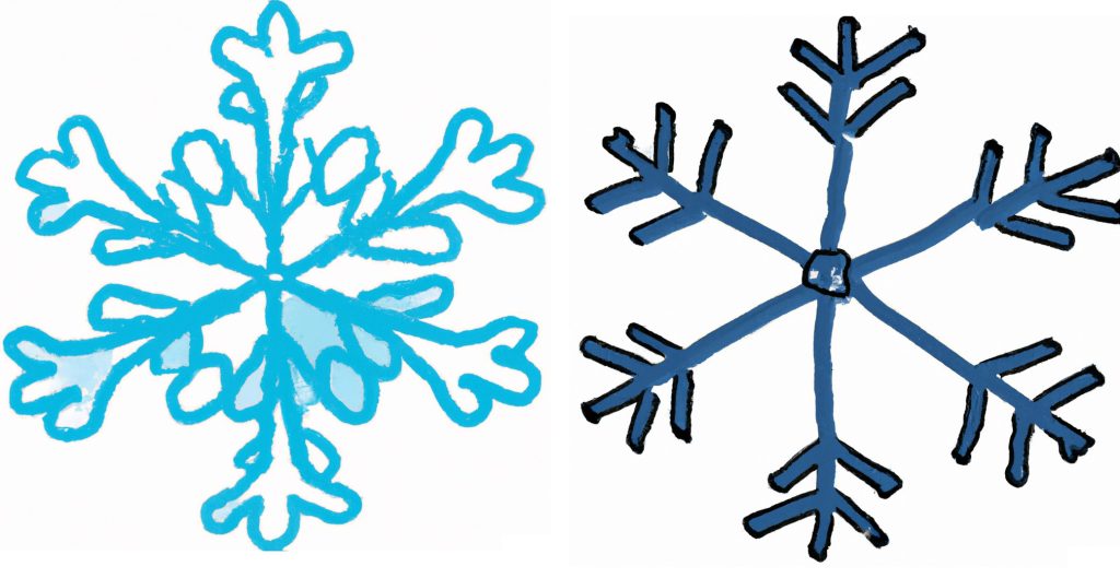 basic snowflake drawings colored blue