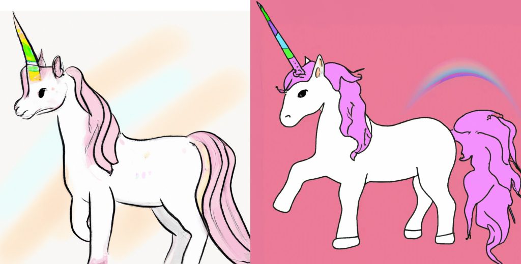 colorful unicorn drawings