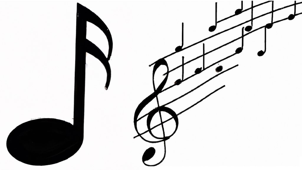 drawing of music notes