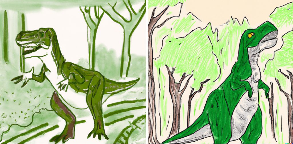 green dinosaur drawings like t rex