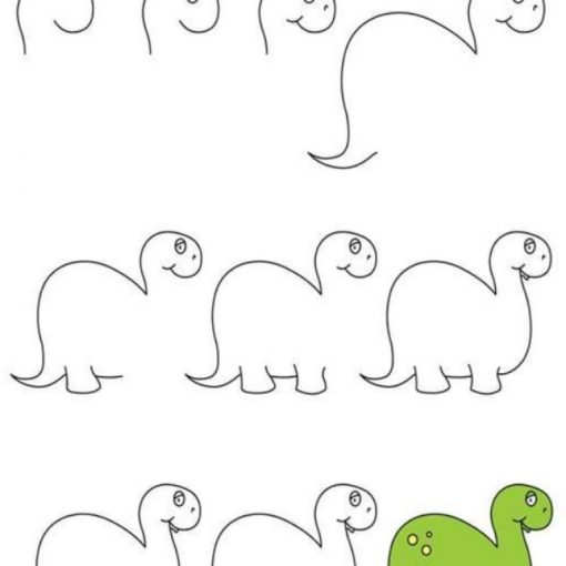 how to draw a cartoon dinosaur