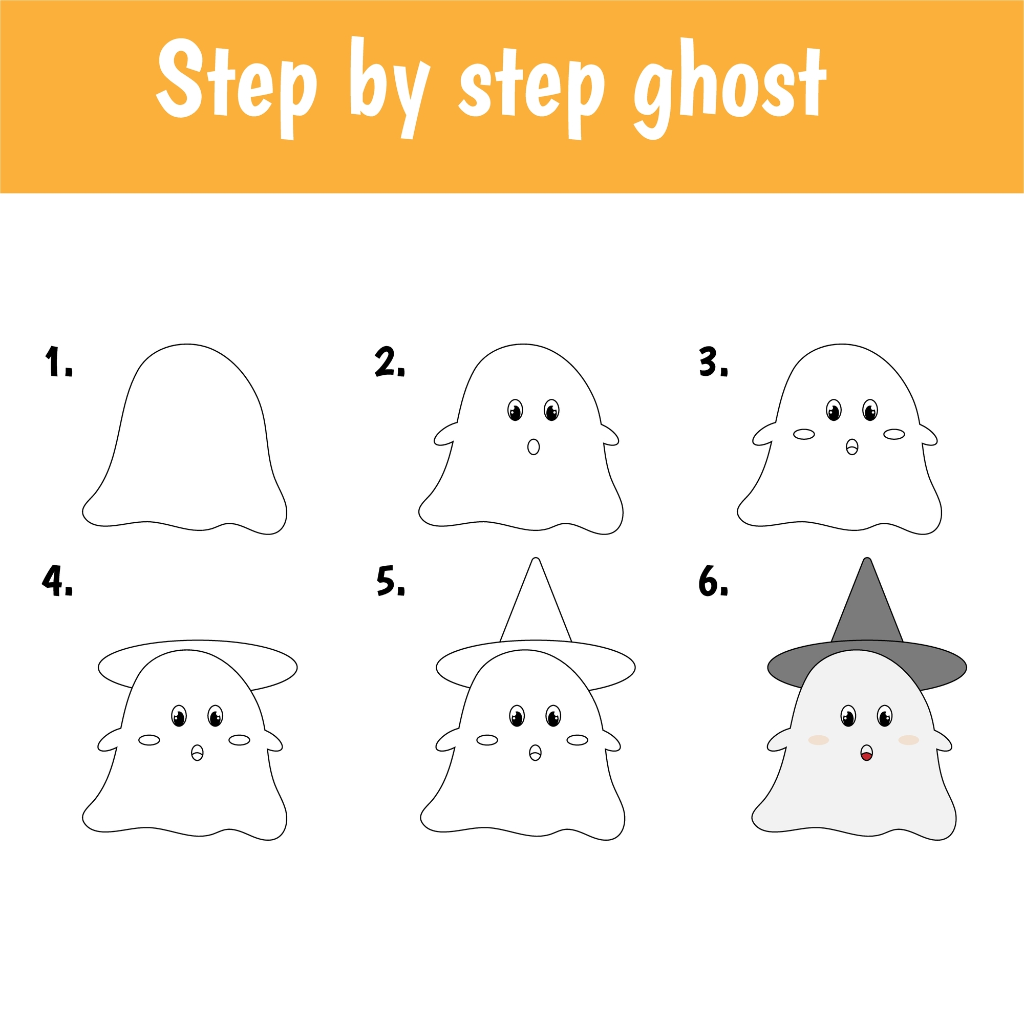 how to draw a ghost