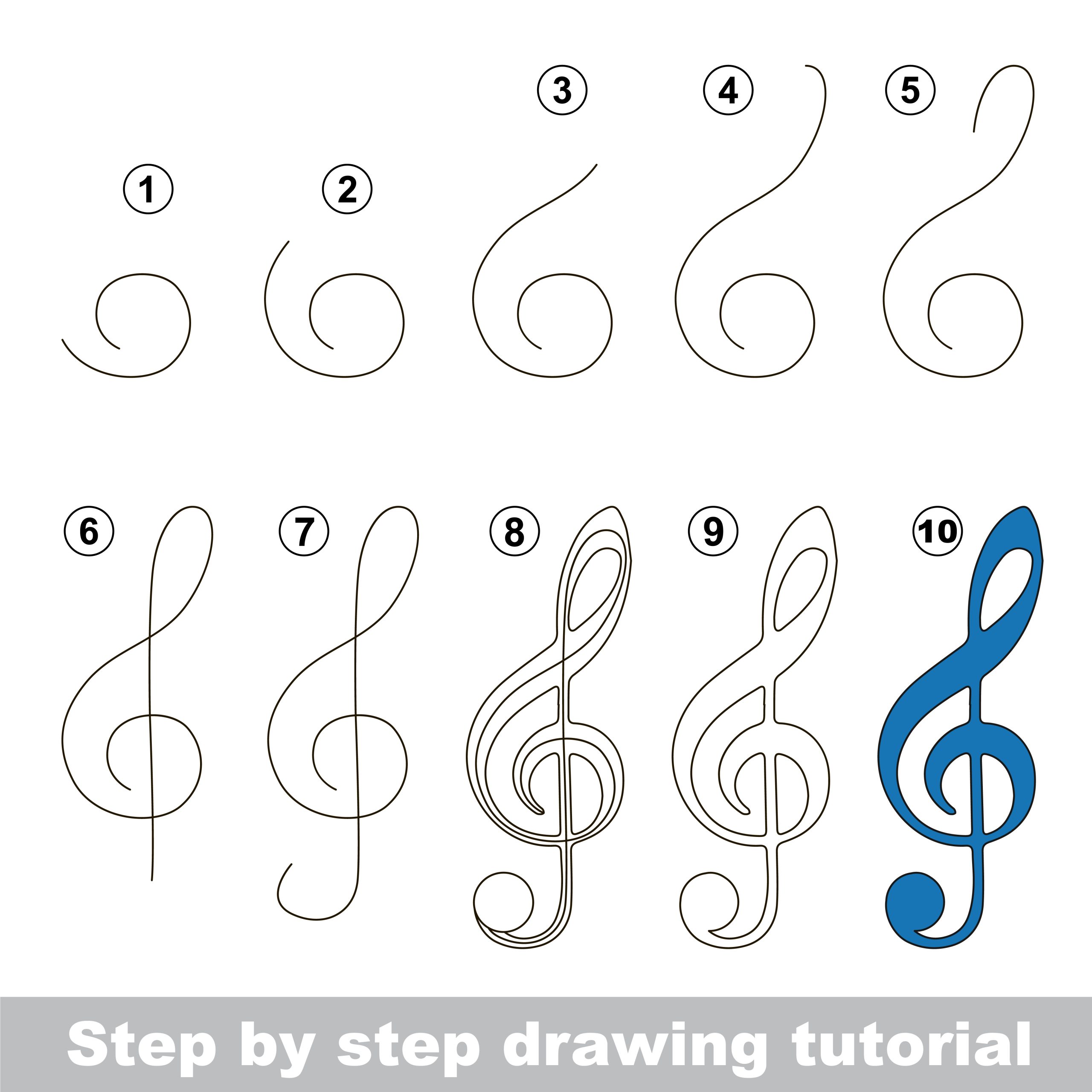 how to draw music notes step by step