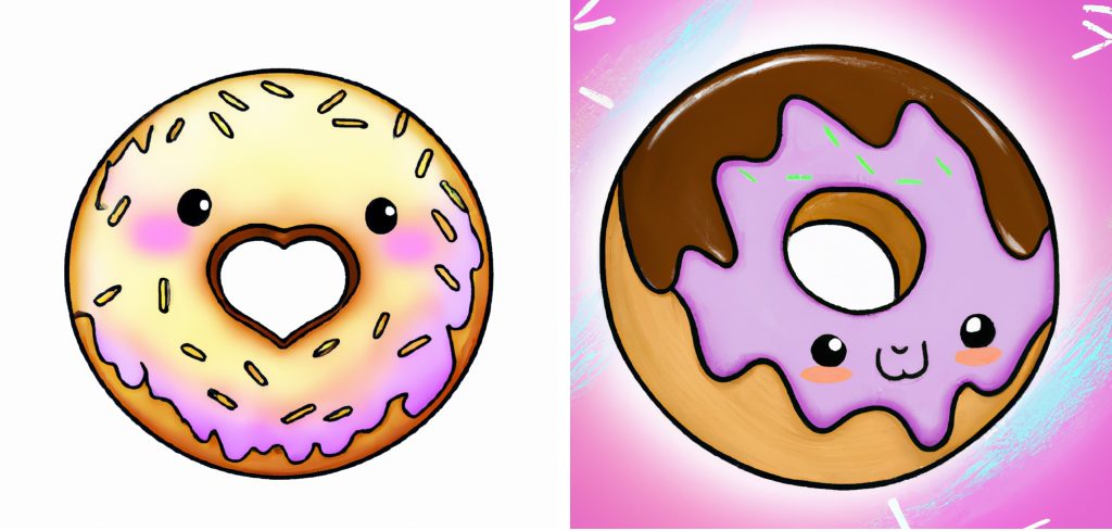 kawaii donut drawings