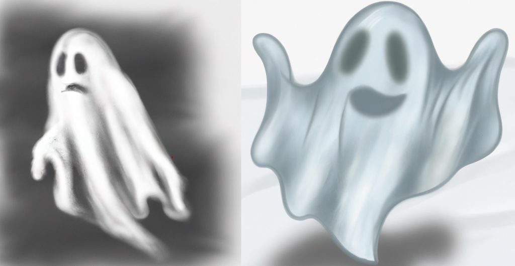 realistic looking ghost drawings with shading