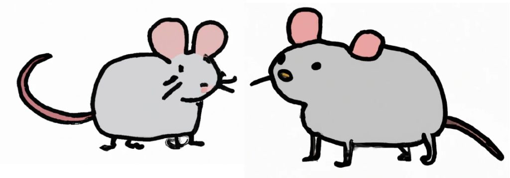 2 cute cartoon mouse drawings