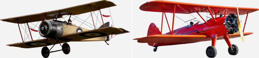 2 realistic biplanes for reference when drawing