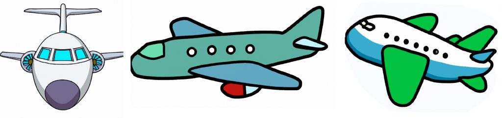 cartoon airplane drawings for kids to reference and follow