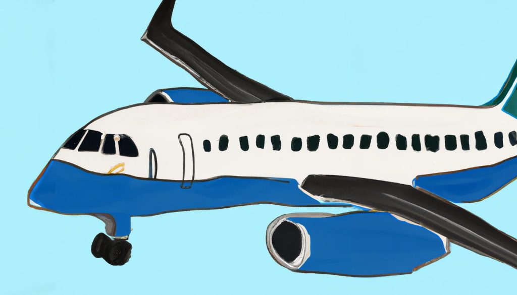 colored in drawing of an airplane