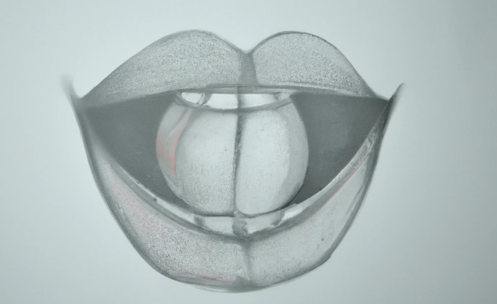 drawing of a mouth with a tongue