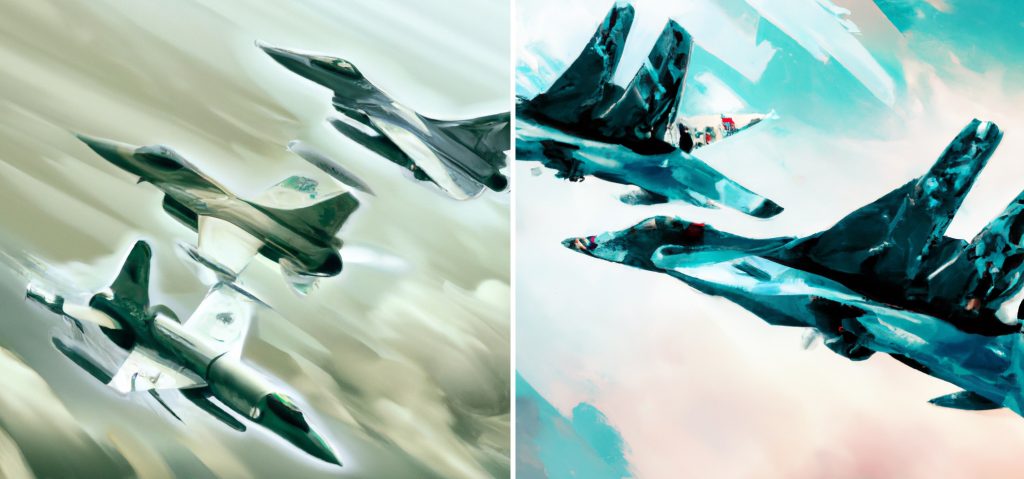 fighter jets digital art flying in the sky