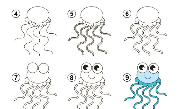 how to draw a jellyfish