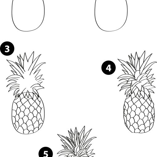 how to draw a pineapple