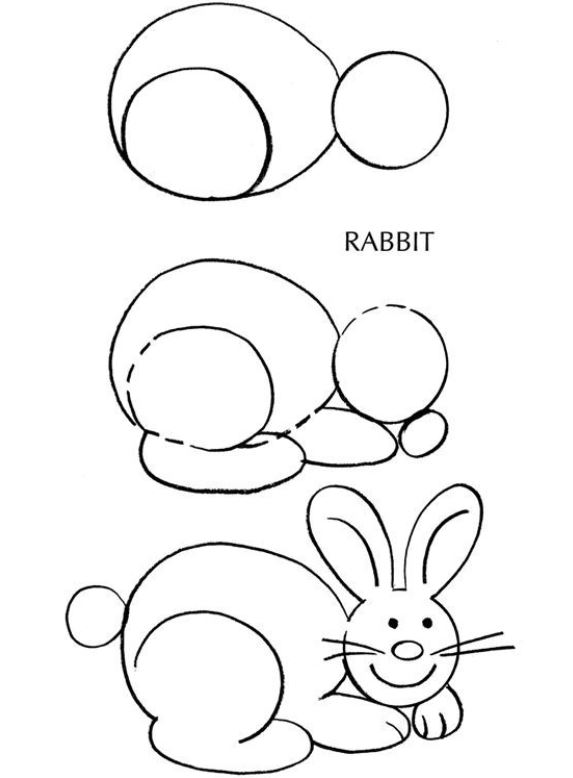 how to draw a rabbit in 3 steps