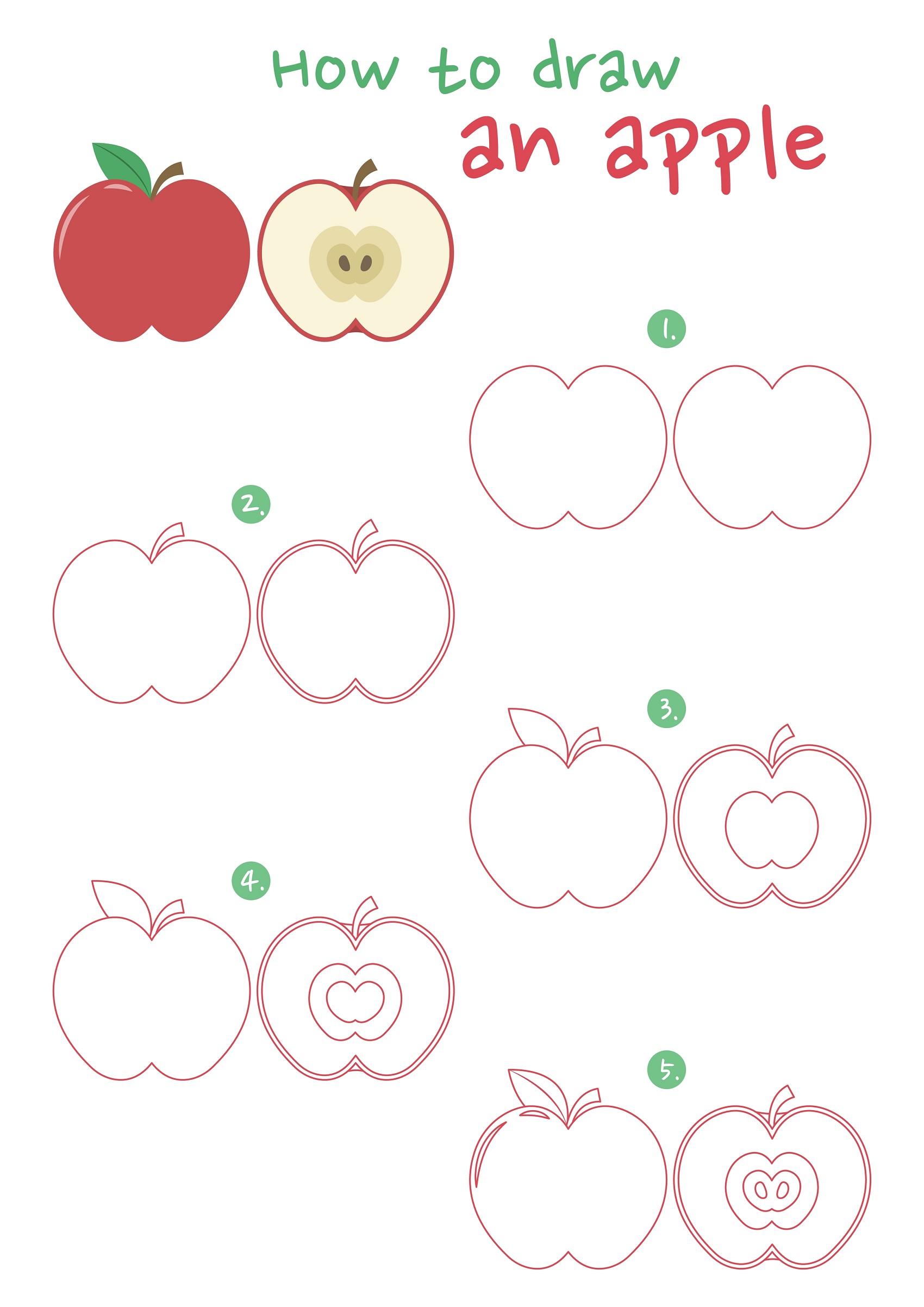 how to draw an apple