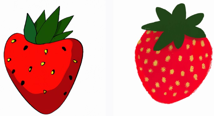 2 basic strawberry drawings