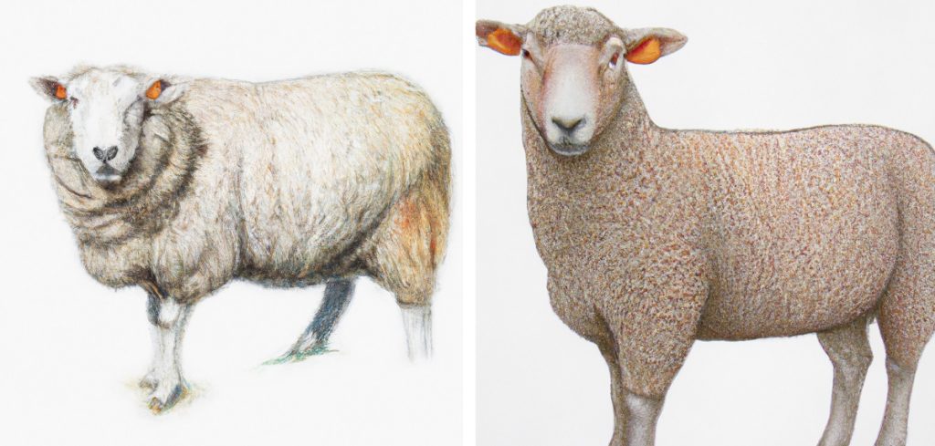 2 detailed sheep drawings to show people how they can sketch and draw a sheep
