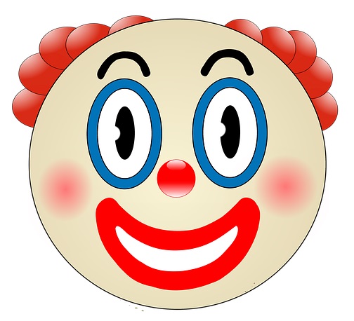 drawing of a cartoon clown head