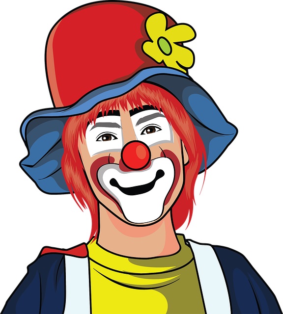 drawing of a clown head