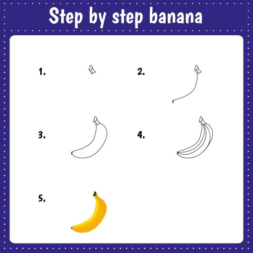 how to draw a banana step by step