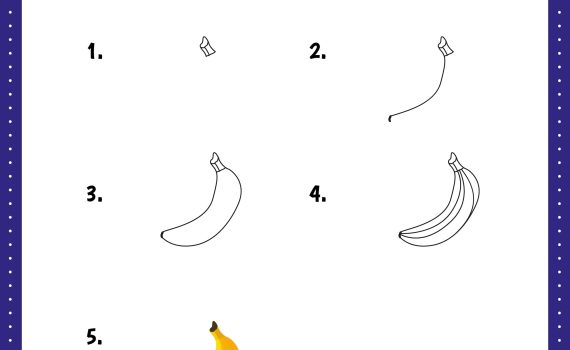 how to draw a banana step by step