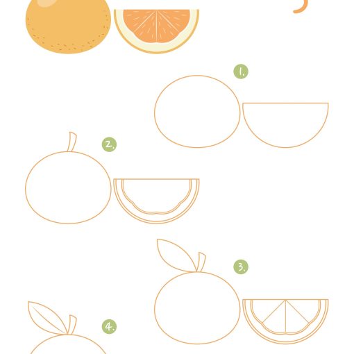 how to draw an orange