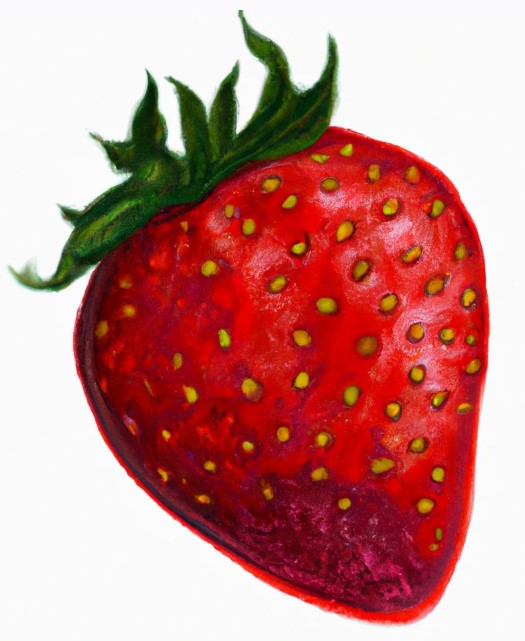realistic red strawberry drawing 2