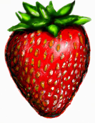 realistic strawberry drawing