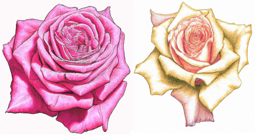 rosebud flower drawings with detail
